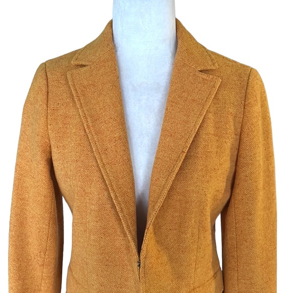 J. Crew Vintage Pumpkin Squash Wool Tweed Cropped Blazer - 6 - Picture 4 of 12